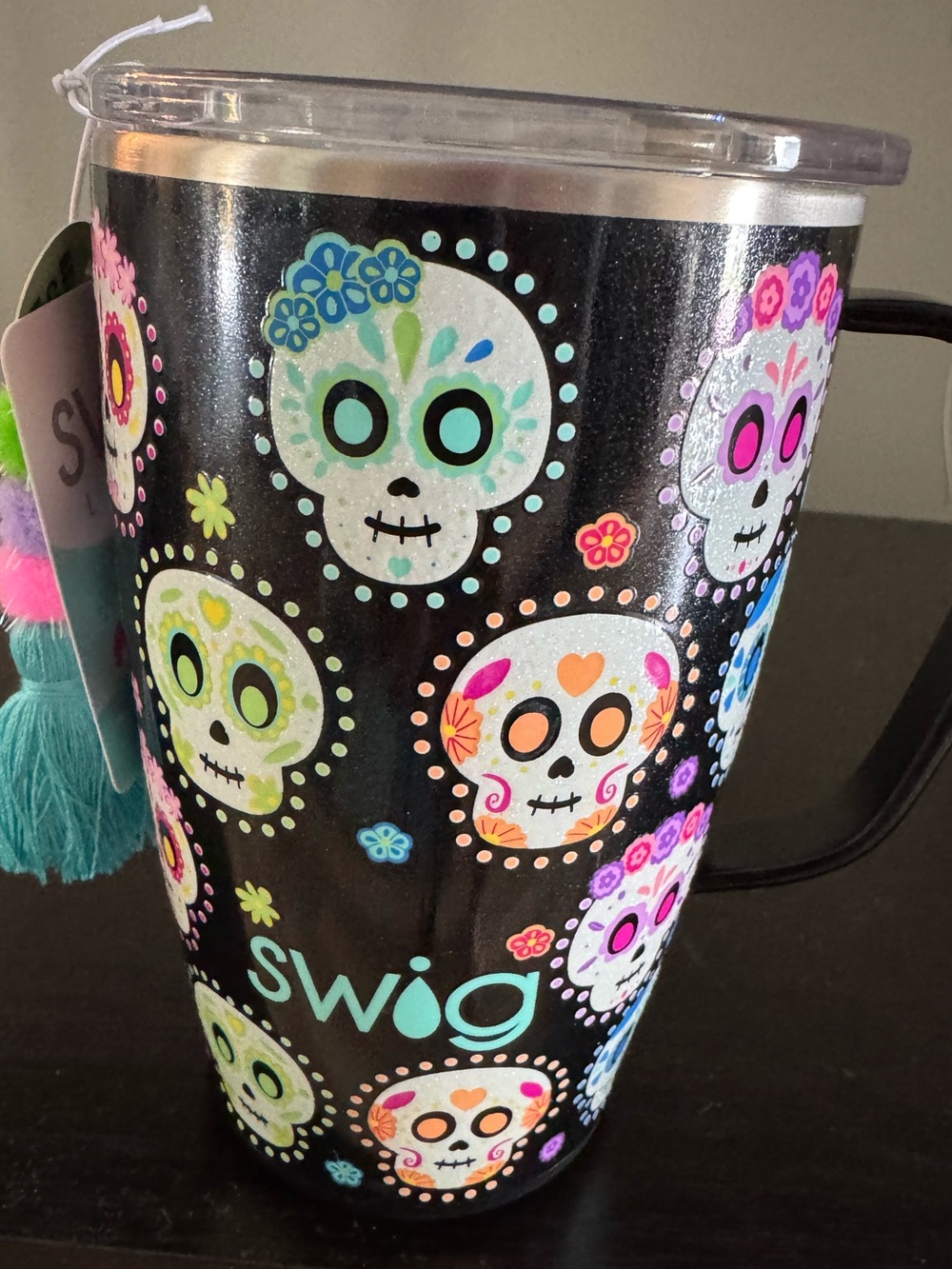 Black Sugar Skull Insulated Tumbler -Swig 18 oz